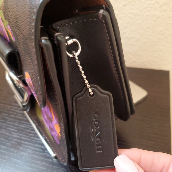 Coach Morgan Square Crossbody In Signature Canvas With Rose Print - Picture 9 of 16